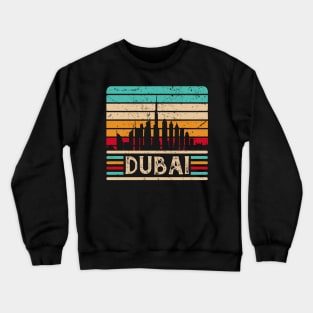 Dubai Skyline Vintage United Arab Emirates Crewneck Sweatshirt